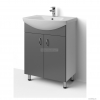 HB BÚTOR - LIGHT 55 - Mosdószekrény, fürdőszoba mosdó bútor 55x85cm, szürke, 2 nyílóajtóval, kerámia mosdóval