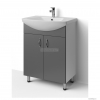 HB BÚTOR - LIGHT 65 - Mosdószekrény, fürdőszoba mosdó bútor 65x85cm, szürke, 2 nyílóajtóval, kerámia mosdóval