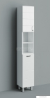 HB BÚTOR - MART 30SZ - Fürdőszobai szennyestartós állószekrény, 30x190cm, balos, nyílóajtóval és polccal - Magasfényű fehér