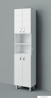 HB BÚTOR - MART 45 - Fürdőszobai állószekrény, 4 nyílóajtóval, polcos, 45x190cm - Magasfényű fehér