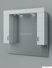 HB BÚTOR - MART 100 - Fürdőszobai fali tükrös szekrény LED világítással, kétoldali szekrénnyel - Magasfényű fehér