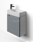 HB BÚTOR - HERA 40 - Fali mosdószekrény, fürdőszoba mosdó bútor 40x50cm, 1 nyílóajtóval, kerámia mosdóval - Világos szürke