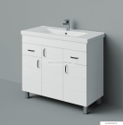 HB BÚTOR - HERA 100 - Mosdószekrény, fürdőszoba mosdó bútor, 2 fiókkal, 3 nyílóajtóval, kerámia mosdóval - Fehér