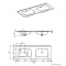 AREZZO DESIGN - SKAPPA - Dupla mosdó, mosdókagyló 120x46cm, csaplyuk nélkül, kerámia - Pultba, bútorba építhető