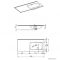 AREZZO DESIGN - SKAPPA - Aszimmetrikus kerámia mosdó, 100x46cm, jobbos, csaplyuk nélkül - Pultba, bútorba építhető