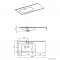 AREZZO DESIGN - SKAPPA - Aszimmetrikus kerámia mosdó, 100x46cm, balos, csaplyukkal - Pultba, bútorba építhető