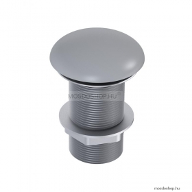 AREZZO DESIGN - Click-Clack lefolyó (túlfolyó nélküli) - Kerek, D7cm - Matt ezüstszürke kerámia fedéllel (AR-167956)