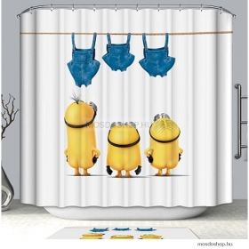 LAGOON - Textil zuhanyfüggöny függönykarikával 180x200cm - Három Minion