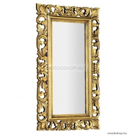 SAPHO - SAMBLUNG - Fürdőszobai fali tükör, arany színű, kézzel faragott fa kerettel - 40x70cm