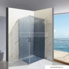 DIPLON - Szögletes zuhanykabin - Tolóajtós - Szürke színű edzett üveg - 80x100 cm