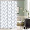 DIPLON - Zuhanyfüggöny, 180x200cm - Textil - Szürke vonal mintás (CN73114)