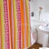 DIPLON - Zuhanyfüggöny, 180x200cm - Textil - Piros-narancs-sárga mintás (CN73135)