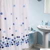 DIPLON - Zuhanyfüggöny, 180x200cm - Textil - Fehér alapon kék pöttyös (CN73138)