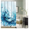 DIPLON - Zuhanyfüggöny, 180x200cm - Textil - Kék színű, bálna mintás (CN73143)