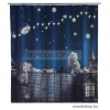 DIPLON - Zuhanyfüggöny, 180x200cm - Textil - Csillagos éjszaka a háztetőn (CN73148)