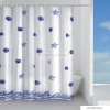 GEDY - RIVA - Zuhanyfüggöny függönykarikával - 120x200 cm - Poliészter - Kék mintás
