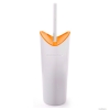 GEDY - MOBY - WC kefe tartó - Padlóra helyezhető - Fehér és narancssárga műanyag