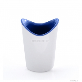 GEDY - MOBY - Fogmosópohár, fogkefetartó - Műanyag - Fényes fehér, kék
