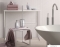 GEDY - TWIST - WC kefe tartó - Padlóra helyezhető - Üveghatású - Ezüst színű