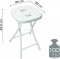 GEDY - CO76 - Fürdőszobai szék - Fehér műanyag ülőrésszel, acél lábakkal