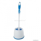 DIPLON - WC kefe tartó - Padlóra helyezhető - Műanyag - Kék, fehér (SB7702)