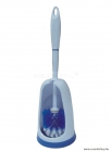 DIPLON - WC kefe tartó - Padlóra helyezhető - Műanyag - Kék, fehér (SB7701)