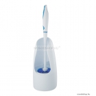 DIPLON - WC kefe tartó - Padlóra helyezhető - Műanyag - Kék, fehér (SB7703)