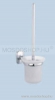DIPLON - WC kefe tartó üveg tartóval - Falra szerelhető - Krómozott, opálos üveg (SE011081)