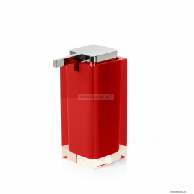 GEDY - RAINBOW - Folyékonyszappan adagoló - Szögletes - Piros, krómozott műanyag (RA80-06)