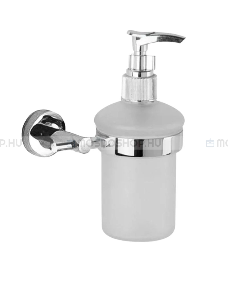 DIPLON Folyékonyszappan tartó - Falra szerelhető - Krómozott, opálos üveggel, 250 ml (SE01953)