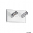 GEDY - RAINBOW - Fürdőszobai fali fogas dupla akasztóval - Műanyag, akril - Fehér, krómozott