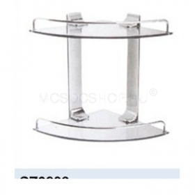 DIPLON - Fürdőszobai sarok polc -  szintes - Fém, üveg (tusfürdőtartó)