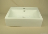 DIPLON - Kerámia mosdó, mosdókagyló 56x45cm, szögletes - Pultra, bútorra szerelhető (WB1526)