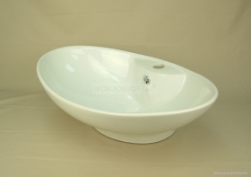DIPLON - Kerámia mosdó, mosdókagyló - Pultra szerelhető - Ovális - 65 cm