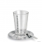 BLOMUS - CONO - Latte Macchiato pohár tányérral és kanállal - Szálcsiszolt rozsdamentes acél, üveg