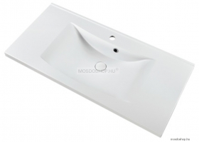 MARMY - CLAUDIA - Mosdó, mosdókagyló - 100x48 cm - Szögletes, 1 csaplyukkal - Pultba, bútorba süllyeszthető
