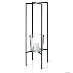 BLOMUS - NERO - Álló mécses- vagy gyertyatartó - 80 cm - Porfestett acél váz, üveg
