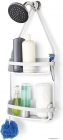 UMBRA - FLEX - Felakasztható fürdőszobai zuhanypolc - Dupla polcos - Fehér - Műanyag, szilikon