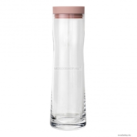 BLOMUS - SPLASH - Vizes carafe, üvegkancsó 1 L, rózsaszín szilikonos billenő fedéllel