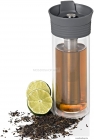 ADHOC - THERMO - Teás pohár beépített teafűáztatóval - 300 ml - Hőálló üveg, inox, szilikon