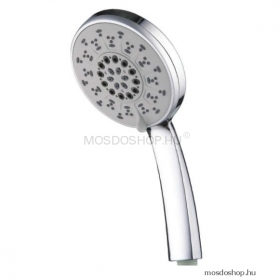 DIPLON - Zuhanyrózsa, zuhanyfej, tusolófej - Kerek, nagy, ötfunkciós - Krómozott műanyag (BQ2402)