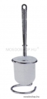 DIPLON - WC kefe tartó - Padlóra helyezhető - Opálüveg, krómozott fém (SB0202)
