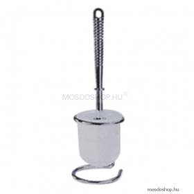 DIPLON - WC kefe tartó - Padlóra helyezhető - Opálüveg, krómozott fém (SB0202)