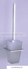 DIPLON - WC kefe tartó üveg tartóval - Falra szerelhető - Krómozott fém, opál üveg