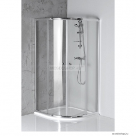AQUALINE - ARLETA - Íves zuhanykabin - Tolóajtós - Átlátszó transparent üveg