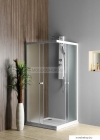 AQUALINE - ALAIN - Szögletes zuhanykabin - Tolóajtós, sarokbelépős - 70x70 - BRICK üveggel