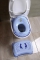 AQUALINE - Gyerek fürdőszobai fellépő, szék - Kék, zsiráf motívummal (2526)