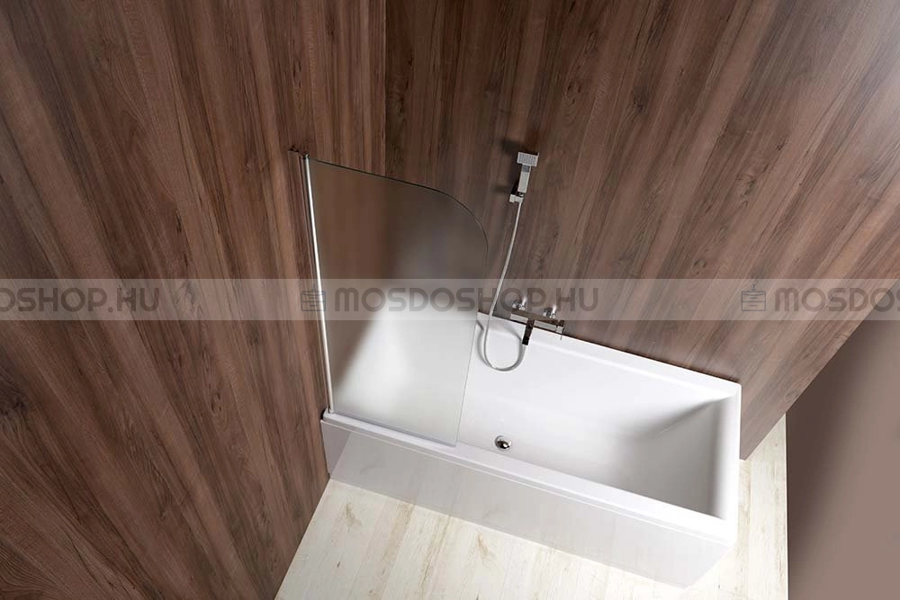 AQUALINE VILMA Nyíló 140x60 cm BRICK - BRICK üveg, krómozott alumínium - Kádparaván