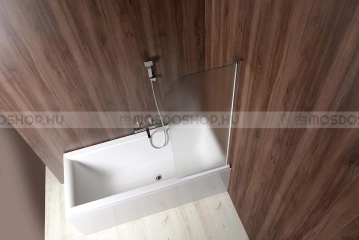 AQUALINE VILMA Nyíló 140x60 cm BRICK - BRICK üveg, krómozott alumínium - Kádparaván