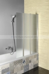 AQUALINE VANDA Behajtható 140x100 cm BRICK - BRICK üveg, krómozott alumínium - Kádparaván